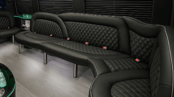 Interior of Cumberland Party Bus Company's 15 Passenger Party Bus in Cumberland