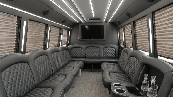 Interior of West Warwick Party Bus Company's 20 Passenger Party Bus in West Warwick