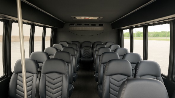 Interior of Rhode Island Party Bus Company's 25 Passenger Minibus in Rhode Island