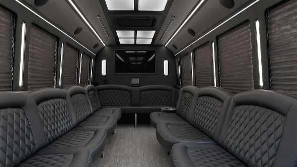 Interior of Johnston Party Bus Company's 25 Passenger Party Bus in Johnston