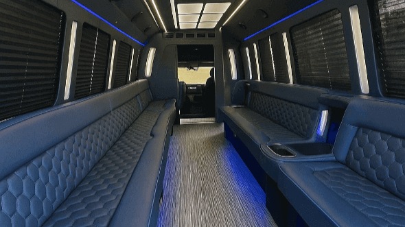 Interior of Rhode Island Party Bus Company's 25 Passenger Party Bus in Rhode Island