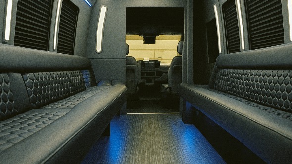 Interior of South Kingstown Party Bus Company's 25 Passenger Party Bus in South Kingstown