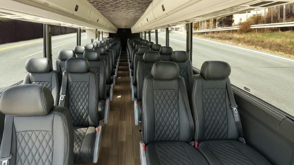 Interior of Rhode Island Party Bus Company's 28 Passenger Minibus in Rhode Island