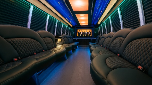 Interior of West Warwick Party Bus Company's 28 Passenger Party Bus in West Warwick