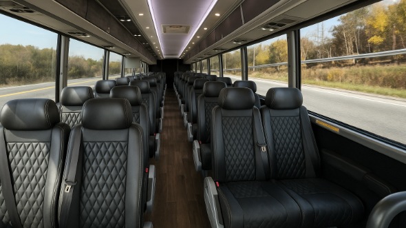 Interior of Rhode Island Party Bus Company's 30 Passenger Minibus in Rhode Island