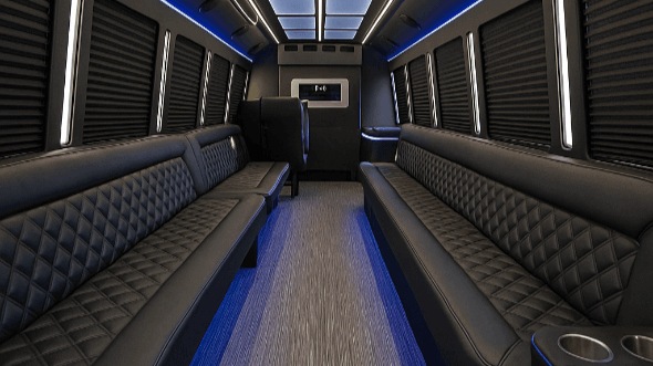Interior of Coventry Party Bus Company's 30 Passenger Party Bus in Coventry