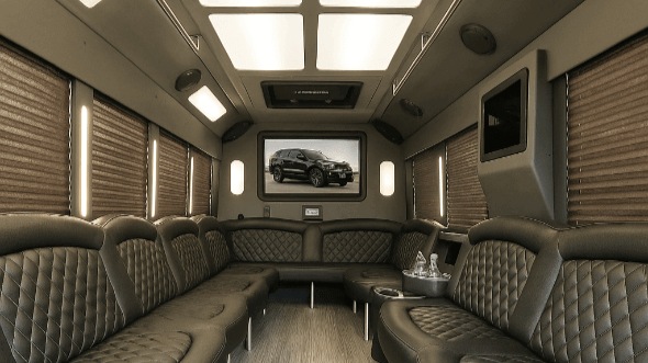 Interior of Providence Party Bus Company's 30 Passenger Party Bus in Providence