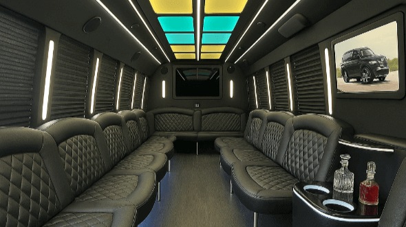 Interior of West Warwick Party Bus Company's 30 Passenger Party Bus in West Warwick