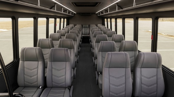Interior of Rhode Island Party Bus Company's 35 Passenger Minibus in Rhode Island