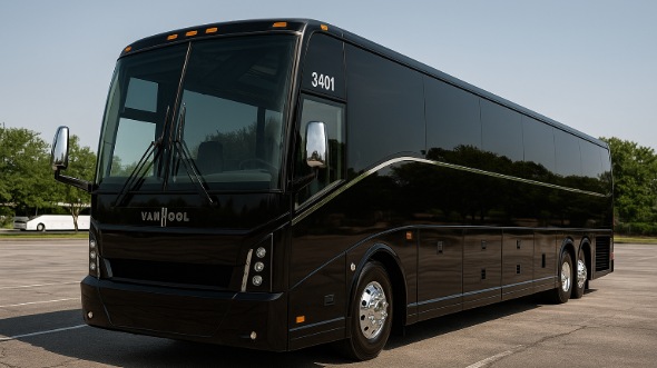 Exterior of Rhode Island Party Bus Company's 40 Passenger Charter Bus in Rhode Island
