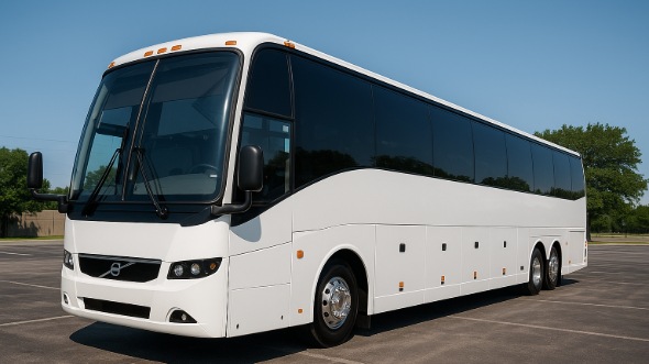Exterior of Rhode Island Party Bus Company's 44 Passenger Charter Bus in Rhode Island