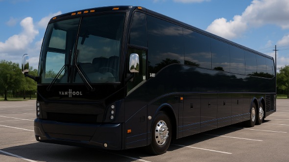 Exterior of Rhode Island Party Bus Company's 46 Passenger Charter Bus in Rhode Island