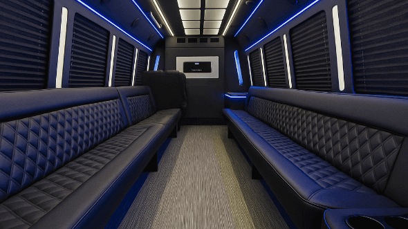 Interior of Coventry Party Bus Company's 50 Passenger Party Bus in Coventry