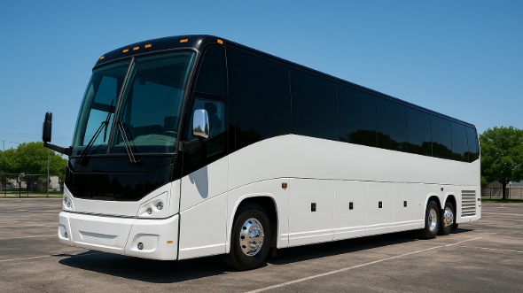 Exterior of Rhode Island Party Bus Company's 56 Passenger Charter Bus in Rhode Island