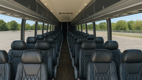 Interior of Rhode Island Party Bus Company's ADA Charter Bus in Rhode Island