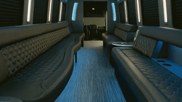 rhode island 30 passenger party bus inside