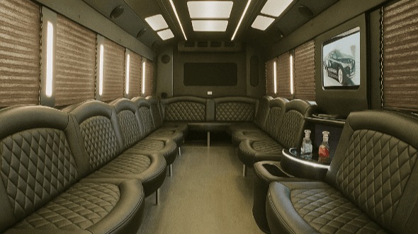 rhode island 30 passenger party bus interior